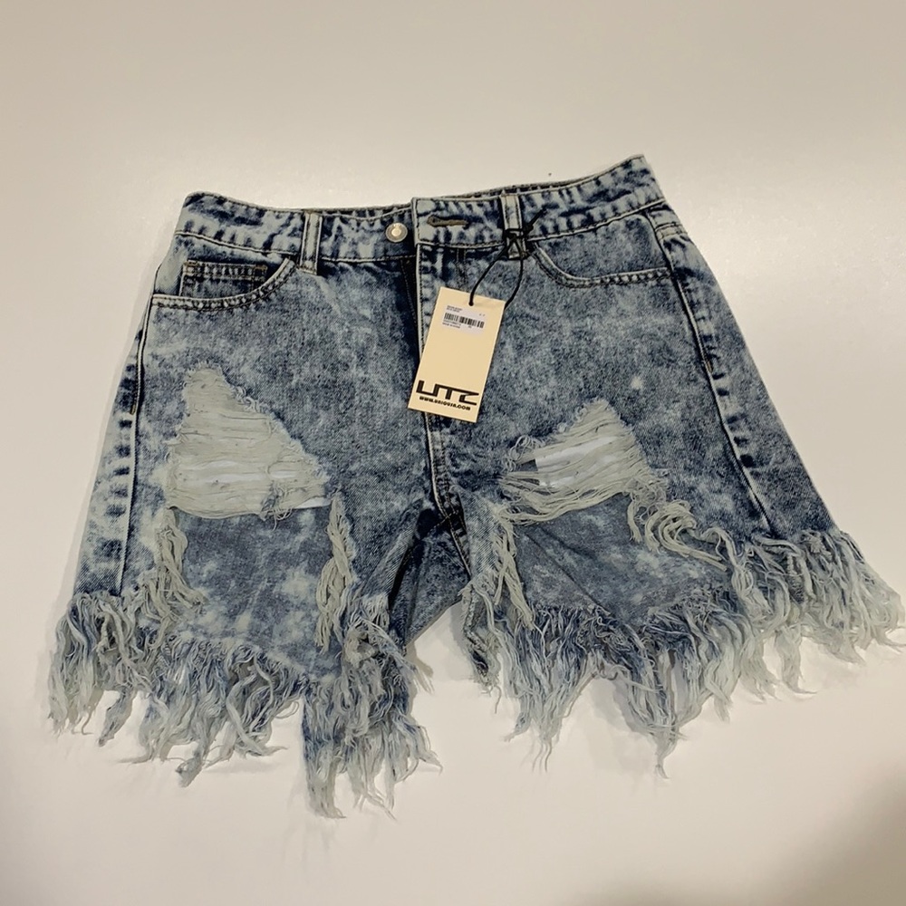 Uniq By Litz Extreme Distressed Denim Shorts